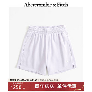 ABERCROMBIE & FITCH女装 24春夏小麋鹿舒适休闲毛圈布运动短裤 356841-1 浅紫色 S (165/72A)