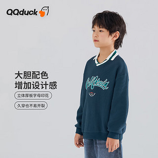 可可鸭（QQ DUCK）童装儿童卫衣男上衣女童套头外套学生青少年衣服；