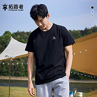 Pioneer Camp 拓路者 圆领短袖t恤夏季印花男士纯棉打底衫 黑色（三角形） 170/92A(M)