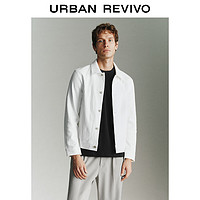 URBAN REVIVO UR2024春季男装时尚简约百搭肌理感翻领夹克外套UMU140008 本白 XS