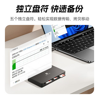 FB 沣标 DTM多合一读卡器CFa+CFeB+SD+TF+M.2 SSD固态硬盘 多卡同读 FB-DTM（USB3.2）附带两根数据线