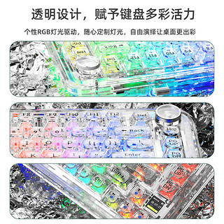 ColorReco 卡乐瑞可 F81Pro 智能彩屏版 81键 三模机械键盘 透明 YUSYA冰晶轴 RGB