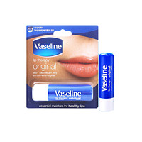 Vaseline 凡士林 [有无外盒随机]VASELINE凡士林原味唇膏4.8g护唇棒(玫瑰味)