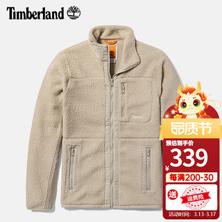 移动端：Timberland 抓绒衣男秋冬 户外徒步保暖外套立领摇粒绒夹克A44BC A44BCCY2/灰褐色 L/180