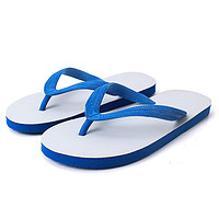 FOURDATRY 沙滩男士个性夹脚平底防滑拖鞋 蓝色 (偏小一码) 10.5号(适合41/42码脚)
