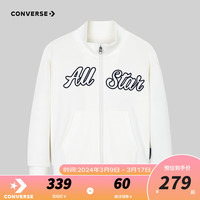 Converse匡威童装女童纯棉夹克2024春季新款儿童外套CNVG-FQ-F631 羽白色 1