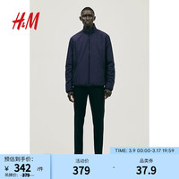 H&M男装夹克2024春季时尚帅气简约舒适标准版型棉服1208290 海军蓝 165/84A