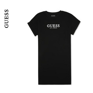 GUESS24年新款夏季女士简约百搭卷袖logo针织连衣裙-Q4PK38K2Q40 LMGY-灰色 XS