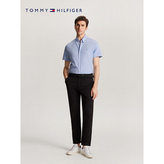 TOMMY HILFIGER【珠地网眼】24春夏男装纯棉小绣标净色修身衬衫30911 浅蓝色C14 L （：140-155斤）