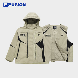 FILA FUSION斐乐棉服男新机服2024春季时尚休闲保暖两件套上衣 板栗咖-DK 170/92A/M