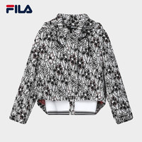 FILA Emerald斐乐女士梭织外套2024春季新款时尚宽松满印连帽上衣 满印一-ZA 1