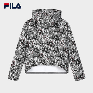 FILA Emerald斐乐女士梭织外套2024春季时尚宽松满印连帽上衣 满印一-ZA 175/92A/XL