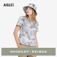 AIGLE X MNHN联名系列艾高短袖T恤2024春夏女士户外圆领纯棉 城市花园 AY222 42(175/96A)