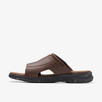 其乐（Clarks）Walkford Band男鞋凉拖鞋皮面缓冲防滑夏季26176962 Brown 8.5=41.5