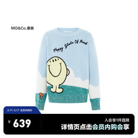 little MO&Co.奇先生妙小姐IP little moco童装24春装男女童羊毛混纺毛衣 天蓝色 130/64
