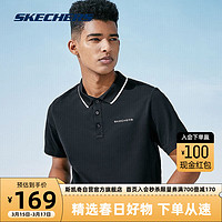 SKECHERS 斯凯奇 丨Skechers情侣针织简约运动短袖夏休闲POLO衫P223M059/P223W066