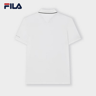 FILA 斐乐男子针织短袖POLO衫2024夏季时尚休闲凉感上衣 标准白-WT 175/96A/L