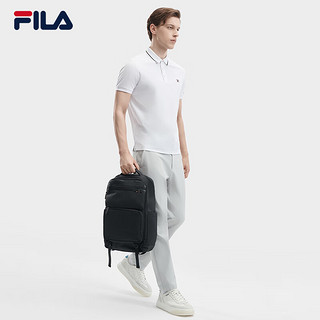 FILA 斐乐男子针织短袖POLO衫2024夏季时尚休闲凉感上衣 标准白-WT 170/92A/M