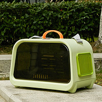 多可特猫包外出便携大号宠物包猫咪单肩包大容量成猫幼猫手提箱带温度计 现代绿-带羊羔绒睡垫