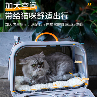 多可特猫包外出便携大号宠物包猫咪单肩包大容量成猫幼猫手提箱带温度计 现代绿-带羊羔绒睡垫