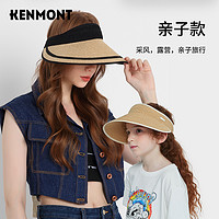 88VIP：KENMONT 卡蒙 可折叠空顶鸭舌草帽女夏沙滩度假防紫外线凉帽防晒帽