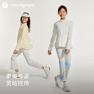 moodytiger【golf系列】女童外套24春季立领拼接防晒运动上衣 花蕊黄 165cm