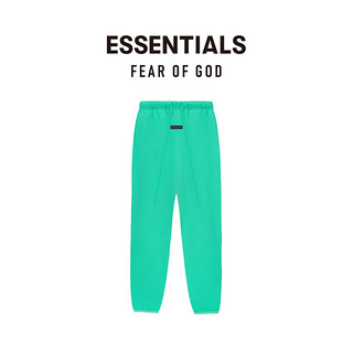 FEAR OF GOD ESSENTIALS橡胶标棉质束口卫裤美式高街宽松潮牌舒适抽绳薄荷曼波长裤 水墨黑 Ink L