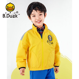 B.Duck小黄鸭童装儿童外套男童春装洋气男孩休闲风衣 黄色 105cm