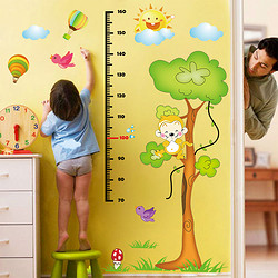 呢呢 宝宝儿童房间身高贴墙贴纸量身高尺幼儿园卡通自粘墙纸贴画可移除