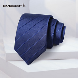 BANDICOOT 時尚風格袋鼠 領帶拉鏈男正裝商務襯衫工作結婚免打一拉得懶人西裝領結禮盒裝 藍色-領帶-經濟裝