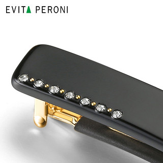 依慧达（Evita Peroni ）醋酸水晶气质一字发夹女发卡后脑勺马尾夹横夹  孔雀绿