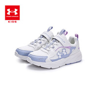 安德玛(Under Armour)儿童运动鞋2024年童鞋儿童跑鞋舒适百搭男中大童运动跑步鞋 白/紫 35码魔术贴款