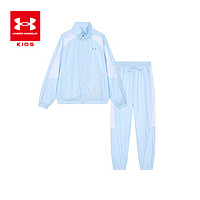 安德玛 儿童运动套装休闲卫衣卫裤百搭宽松休闲套装 淡蓝色 150cm