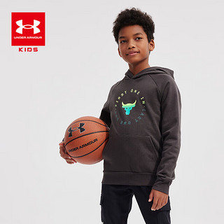 安德玛（Under Armour）男大童连帽加绒卫衣加厚保暖儿童卫衣男大童运动童装 深 160cm