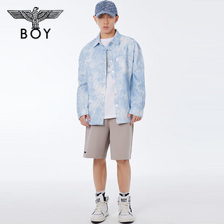 BOY LONDON春夏24款上衣水洗扎染牛仔长袖衬衫外套N48001 蓝色 L