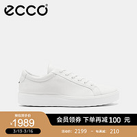 爱步（ECCO）休闲板鞋男鞋 轻便小白鞋软底休闲鞋平底鞋鞋子 柔酷60周年582404 白色58240401007 44