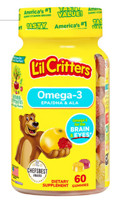 L'il Critters 儿童小熊糖DHA鱼油 天然覆盆子+柠檬味 60粒