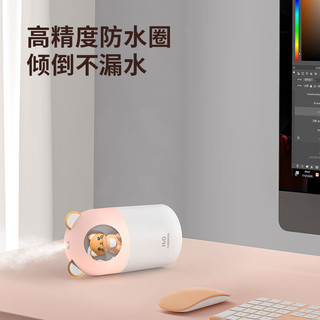 沄筱萌宠加湿器迷你小型桌面卧室加湿器七彩氛围灯usb便携可爱男女生送老师公司年会采购商务 优雅白300ml-插电款