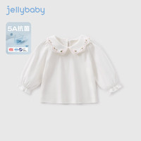 JELLYBABY女童长袖t恤春款小女孩娃娃领上衣小童洋气春装抗菌1儿童春季衣服
