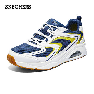 Skechers斯凯奇男鞋复古老爹鞋厚底休闲运动鞋缓震慢跑步鞋蝴蝶鞋TRES-AIR 183081-WNV 43