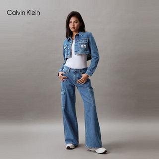 Calvin Klein Jeans24春夏女纯棉复古大口袋低腰宽松垮裤牛仔裤J224275 1A4-牛仔蓝 25