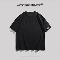 JEANSWEST GEAR JG＆JEANSWESTGEAR大码品牌男装美式潮牌复古短袖t恤男女落肩圆领