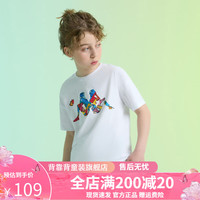 Kappa Kids卡帕儿童夏季时尚短袖小白T简约时尚百搭男女童上衣 白色 常规  170