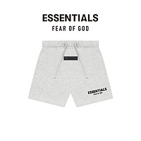 FEAR OF GOD ESSENTIALS  儿童款植绒LOGO系列棉质短裤 浅燕麦色 M