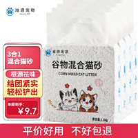 淮泗 宠物 谷物3合1混合猫砂 1.8kg*4袋