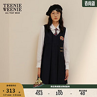 TEENIE WEENIE 小熊秋冬jk学院风可爱卡奶裙百褶裙连衣裙 藏青色 165/M