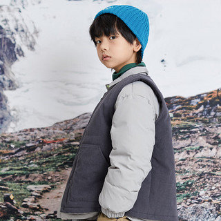 mipo AW23冬装 儿童灯芯绒绗棉马甲男款女童薄背心外穿 深灰. 110cm