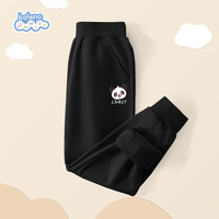 Baleno Junior班尼路童装男童裤子春秋季2024款休闲百搭卫裤儿童时尚宽松长裤 黑色/TB熊猫头K 130cm