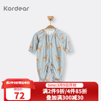 Kordear考拉蒂尔婴儿衣服春季宝宝中开连体衣印花长袖纯棉哈衣爬服 鹿的故事 59cm