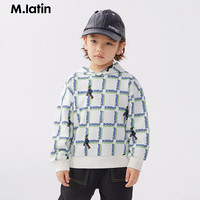 M.Latin/马拉丁童装儿童卫衣23年冬男大童印花连帽卫衣 花白色 150cm